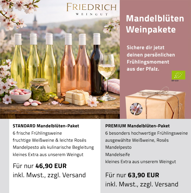 Mandelbl�ten Weinpakete zur Fr�hlingszeit
